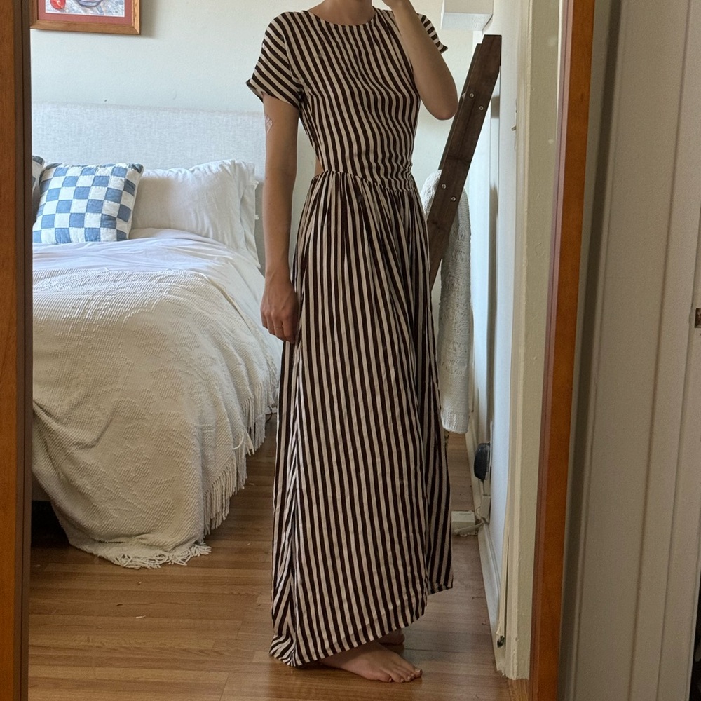 Backless Striped Dress